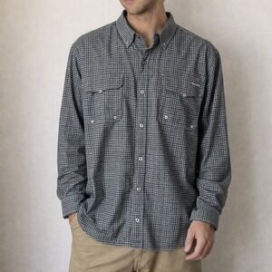 HEYBO Outdoors Beaufort Performance Fishing Shirt Charcoal Plaid‎ Size XL NWT